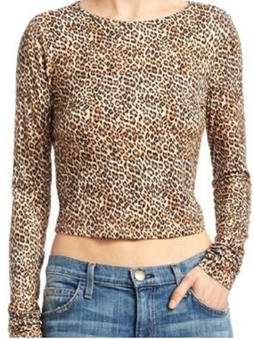 Alice + Olivia Animal Print Long Sleeve Top